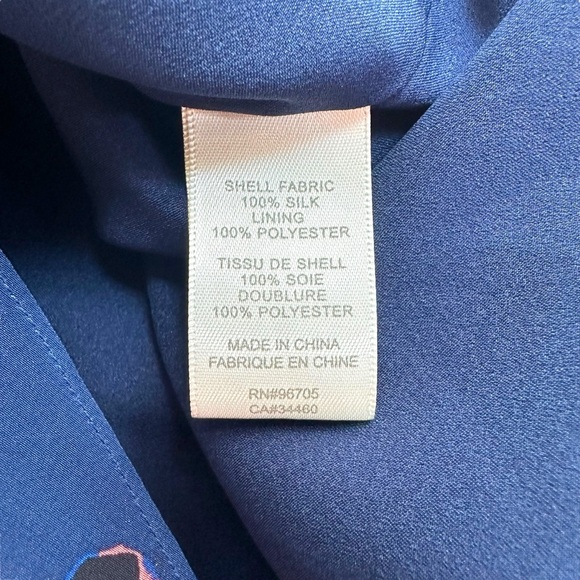 REBECCA TAYLOR | Silk Floral Dress Drawstring Waist Long Sleeves Button Down 8 - Picture 7 of 8